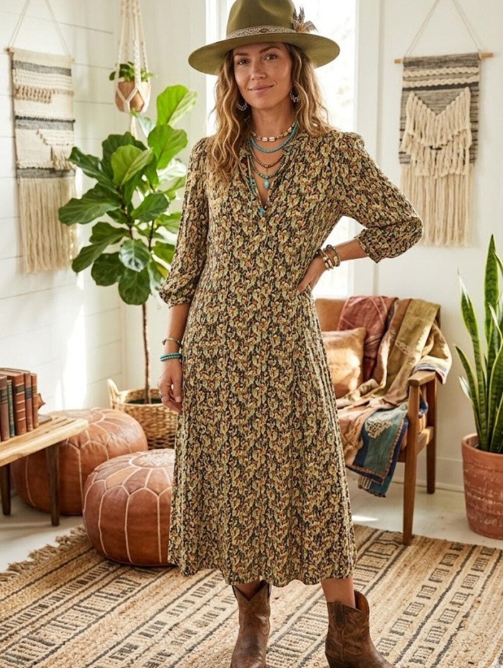 MSCH Copenhagen Floral Midi Dress Size M